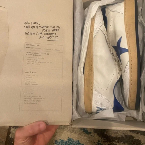 Golden Goose Ball Star Blue and White Sneakers - Picture 5 of 9